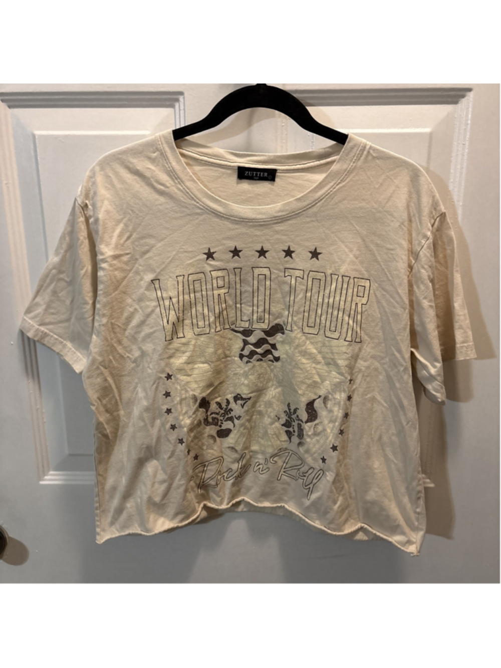 Zutter USA World Tour Eagle Graphic T-shirt Women Rock N Roll L. 1194